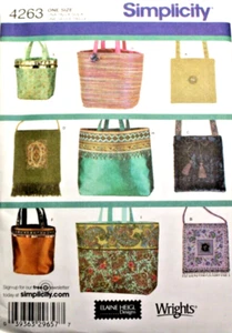 Simplicity 4263 Misses Handbag Tote Purse & Bags in 9 Styles Sewing Pattern OOP - Picture 1 of 2