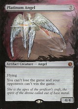 magic mtg PLATINUM ANGEL altered hand painted art commander cube EDH non foil