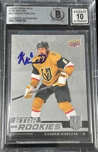 Kaedan Korczak Signed 2022-23 UD Star Rookies #23 BAS Autograph Grade 10 Card - Picture 1 of 2