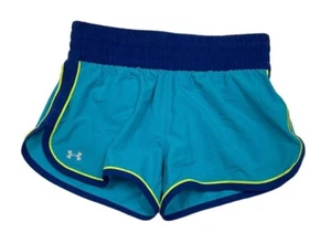 "NUEVOS Pantalones Cortos Cortos Under Armour Mujer Gimnasio Correr HeatGear 3" Interior Azul Azul Azul XS - Imagen 1 de 1