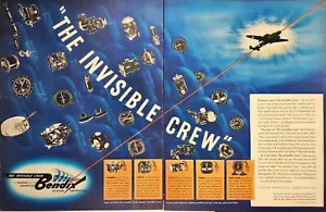 1942 Bendix Aviation "The Invisible Crew" Fighting Machines WWII Print Ad - Picture 1 of 7