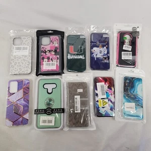 Lot of 10 Cell Phone Cases Various Brands Styles New Open box Yankees U of Miami - Picture 1 of 11