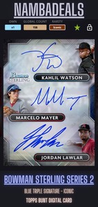 Topps Bunt Kahlil Watson/Marcelo Mayer/Jordan Lawlar Blue Triple Auto [DIGITAL]