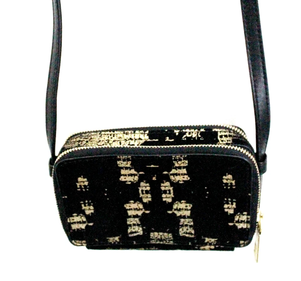 Reed Krakoff Crossbody Mini Wallet Black & Gold Leather  New With Dustbag - Image 1 of 4