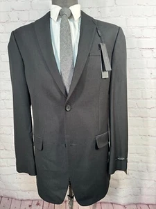 NEW ANDREW MARC Mens Black SLIM FIT 2 Button Suit Sport Coat Blazer Jacket 40L - Picture 1 of 10