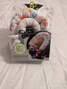 Go by Goldbug Duo Head And Strap Cover Set 4 Piece Support Floral/Stripes - NEW - Picture 1 of 4