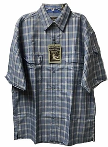 Camisa Field & Stream Para Hombre Manga Corta Botón Azul Blanco A Cuadros Talla M Nueva Con Etiquetas Bolsillo - Imagen 1 de 8