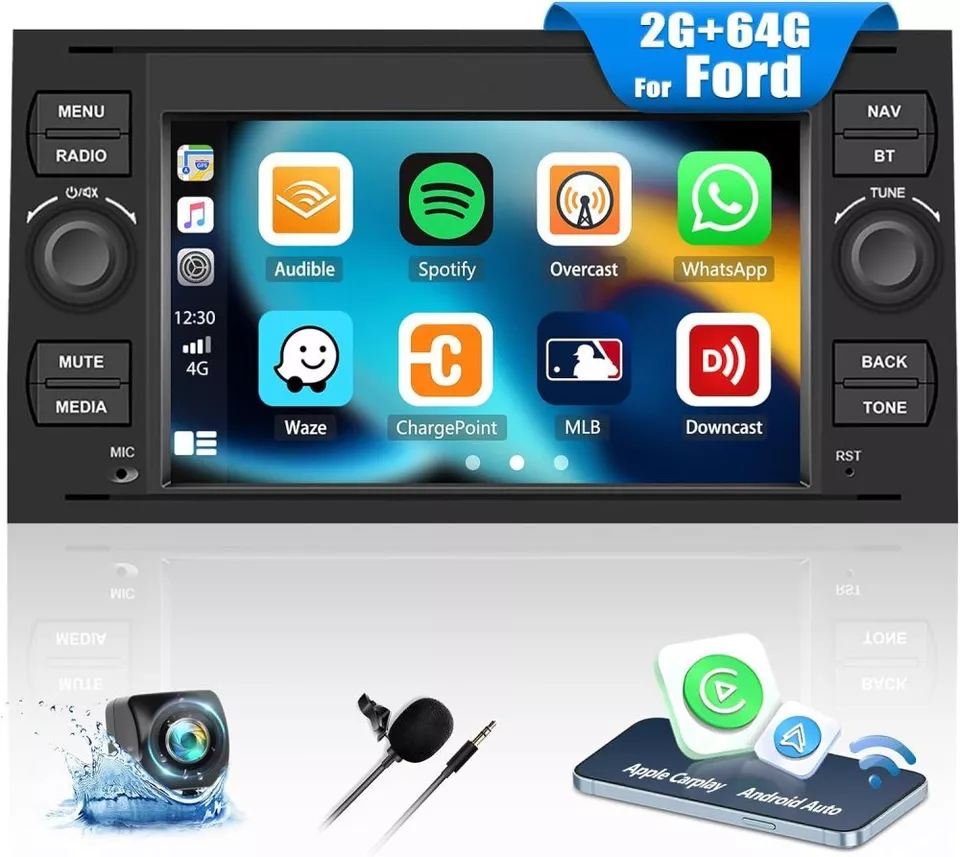 KAM&MIC+ Android 13 Autoradio Carplay Navi Für Ford Focus Fiesta C S Max Transit - Bild 1 von 4