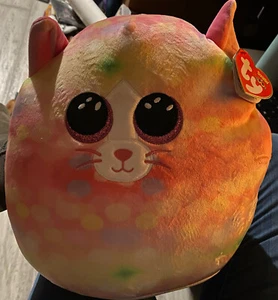 TY Beanie Squishies (Squish-A-Boos) Plush - SONNY the Cat (10 inch) - MWMTs - Picture 1 of 1
