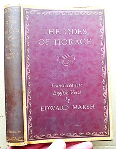 1947 THE ODES OF HORACE Edward Marsh ENGLISH text HB VGC DJ Macmillan - Imagen 1 de 2