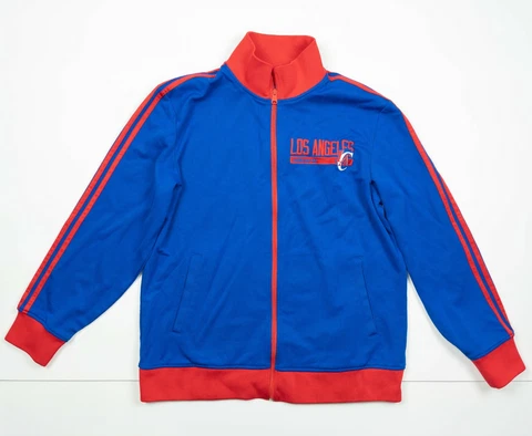 LA Clippers Jacket Adult XL Blue Red Full Zip Track Jacket NBA Basketball Adidas Cover