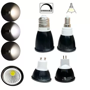 Bombilla de foco LED COB regulable 6W 9W 12W GU10 MR16 E14 220V 12V 24V Lámparas negras - Imagen 1 de 21