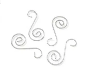 Silver Spiral Wire Ornament Hooks 2" Fancy Lot 40 Hangers Clear Christmas Tree - Picture 1 of 7