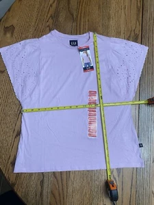 Neu mit Etikett Damen rosa GAP kurzärmliges Oberteil mit Ösenärmeln X-Small UVP 44,99 $ - Bild 1 von 3