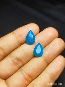 Pera facetada apatita 15x10 mm - azul eléctrico para joyería exclusiva - Imagen 1 de 6