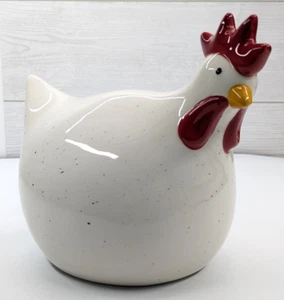 La Dolce Vita Cerámica Blanca Esmaltada con Pollo Crazing Coleccionable Granja - Imagen 1 de 9