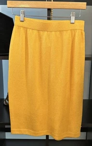 Falda tejida ST JOHN Santana talla 2 hasta la rodilla lápiz girasol amarillo - Imagen 1 de 6