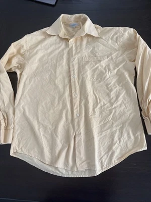 Camisa de vestir Alex Cannon oro amarillo cuello abotonado para hombre XL falta botón Foto 1 de 4