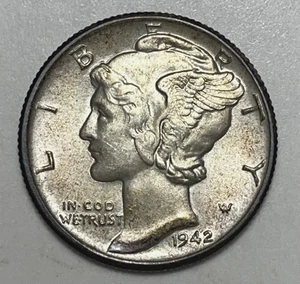 1942 10C Mercury Dime Higher Grade 90% Silver - Picture 1 of 4