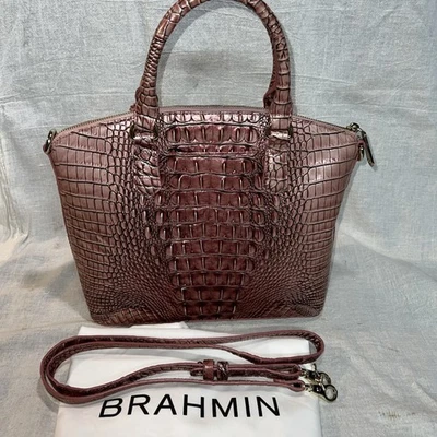CARTERA BRAHMIN DUXBURY ROSA POLVORIENTO MELBOURNE CUERO GENUINO Foto 1 de 4