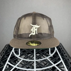 Essentials Fear Of God New Era 59fifty Sombrero Ajustado Marrón Malla Diseñador Talla 7 1/2 - Imagen 1 de 9