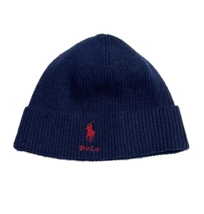 Polo Ralph Lauren Adult Wool Cashmere Blend Ribbed Hat (Hunter NAVY, One Size) - Picture 1 of 1