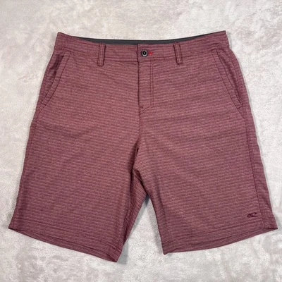 Pantalones Cortos Híbridos Oneill Para Hombre 36 Cintura Rojo Borgoña Rayas Secado Rápido Ligeros Foto 1 de 4