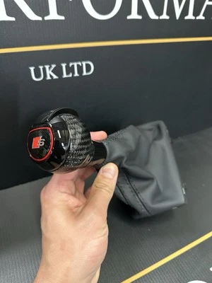 Cubierta de perilla de cambio de marchas negro carbono S Audi Q2 Q3 Q5 Q7 A3 S3 A4 S4 8P 8V B8 B9 - Imagen 1 de 4