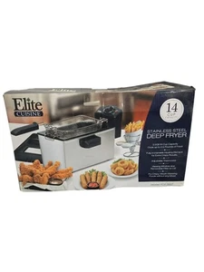Neu im Karton Elite Cuisine Friteuse EDF-3507 - 14 Tassen, Edelstahl, 3,2 l - Bild 1 von 6