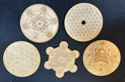 Lot of 5 Wood Pendulum Divination Boards Altar Mystic Ritual Dowsing - Image 1 of 4