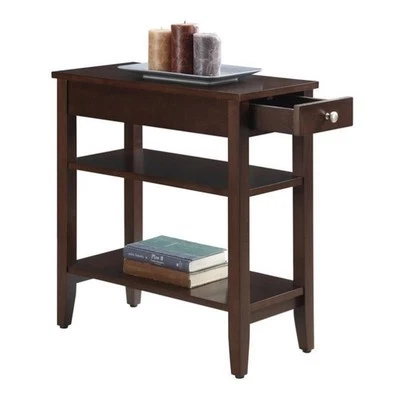 Convenience Concepts End Table Nightstand Bedside Rectangle in Wood - Espresso - Image 1 of 2