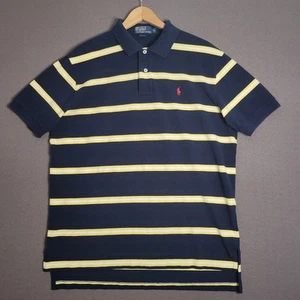 90s VINTAGE Ralph Lauren Polo Shirt Mens Size XL Stripe Pony Logo Casual Preppy - Picture 1 of 15