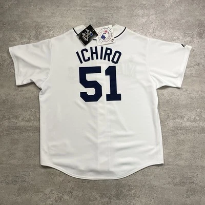 DEADSTOCK VTG 00s MLB ICHIRO SUZUKI #51 SEATTLE MARINERS MAJESTIC JERSEY Sz XXL - Image 1 of 4