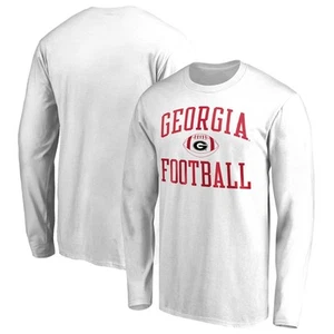 Men's White Georgia Bulldogs First Sprint Long Sleeve T-Shirt - Picture 1 of 3