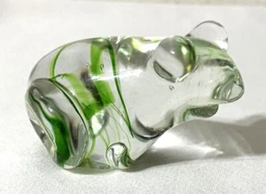VINTAGE ENESCO ART GLASS FROG TOAD FIGURINE AMPHIBIAN PAPERWEIGHT 3.5" LONG - Picture 1 of 4