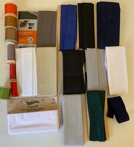 Vintage Bias Binding Hemming Tape & Sewing Threads Trims Mixed LOT - Picture 1 of 5