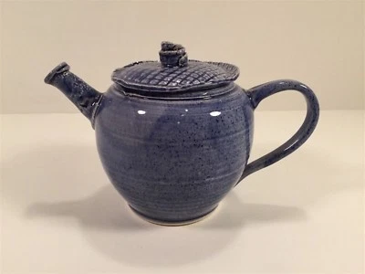 Winona Lake Pottery - Warsaw Indiana - Hand Made Teapot - Blue - 2000 - Image 1 of 4