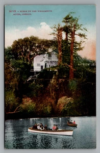 Postal Oregon Boats People on Willamette River dividida hacia atrás 1907-1915 sin publicar - Imagen 1 de 2