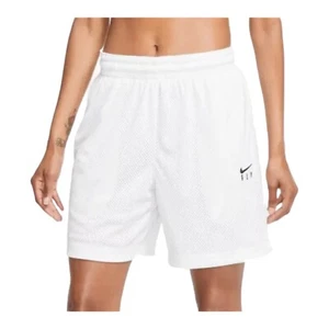 Nike Women Basketball Shorts XXXL White Dri Fit Swoosh Fly - Picture 1 of 4