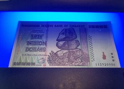 New UNC Zimbabwe 2008 50 TRILLION DOLLARS BANKNOTE AA P-90 100 TRILLION SERIES - Image 1 of 4