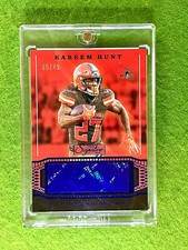 KAREEM HUNT AUTO PRIZM #/49 SSP CARD JERSEY #27 BROWNS SP 2019 Chronicles TOLEDO