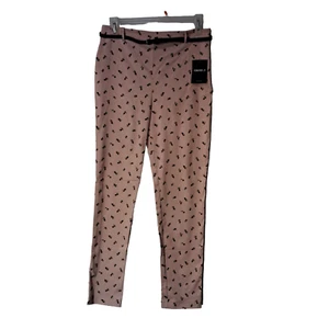 Forever 21 Womens High Waisted Belted Skinny the Harper Pants Pink Floral Medium - Picture 1 of 5