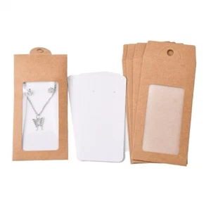 5Sets Necklace & Earring Jewelry Display Cards 15.4x6.7cm Paper Bags Packaging - Picture 1 of 4