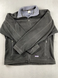 Patagonia Synchilla Jacket Men's L Mock Neck Polartec Full Zip Black Gorpcore - Picture 1 of 13
