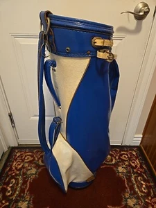 Arnold Palmer rara borsa da golf vintage bicolore blu/bianco divisorio 3 vie - Foto 1 di 11