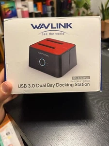 WAVLINK USB 3.0 to 2.5" 3.5'' SATA Hard drive Docking Station Dual Bay HDD/SDD - Picture 1 of 5