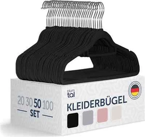 Blumtal 50 Stück Kleiderbügel Platzsparend mit Samtbezug - Rutschfest - Bild 1 von 7