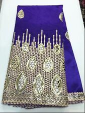 Purple Silk Satin  Sequin Bridal George Lace Fabric 5YARDS