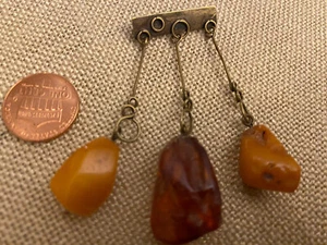 Vintage Baltic Amber Brooch Pin - Picture 1 of 3