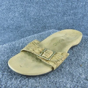 Vionic Santos Women Slide Sandal Shoes Size 5 Medium Beige Synthetic - Imagen 1 de 9